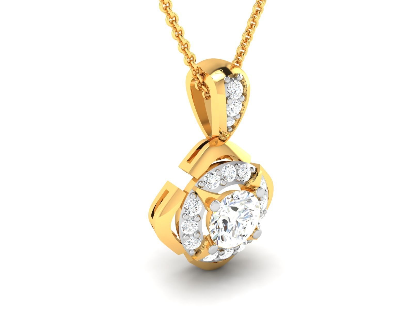 Women solitaire pendant 3dm stl render detail 3D print model 3D print model_3