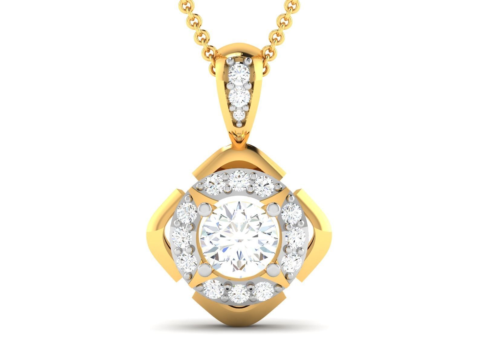 Women solitaire pendant 3dm stl render detail 3D print model 3D print model_4