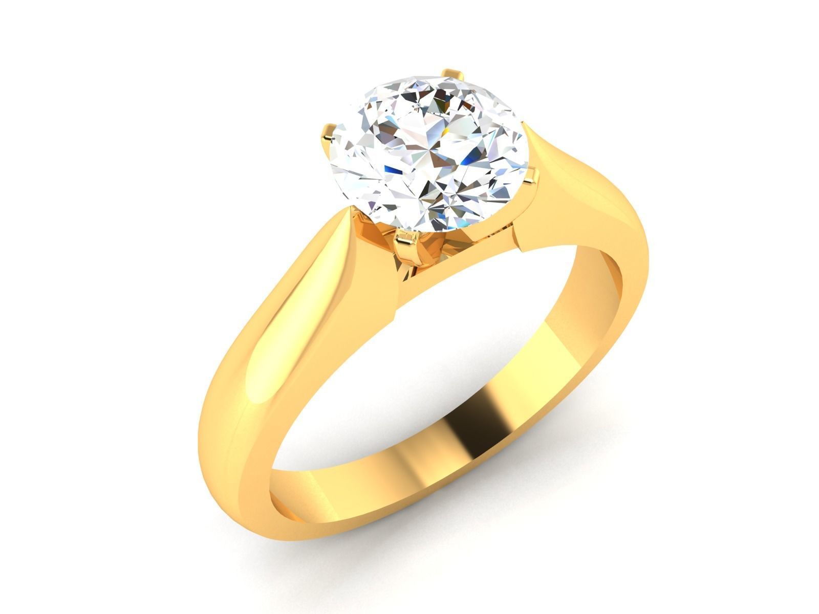 Women solitaire ring 3dm stl render detail 3D print model 3D print model_2