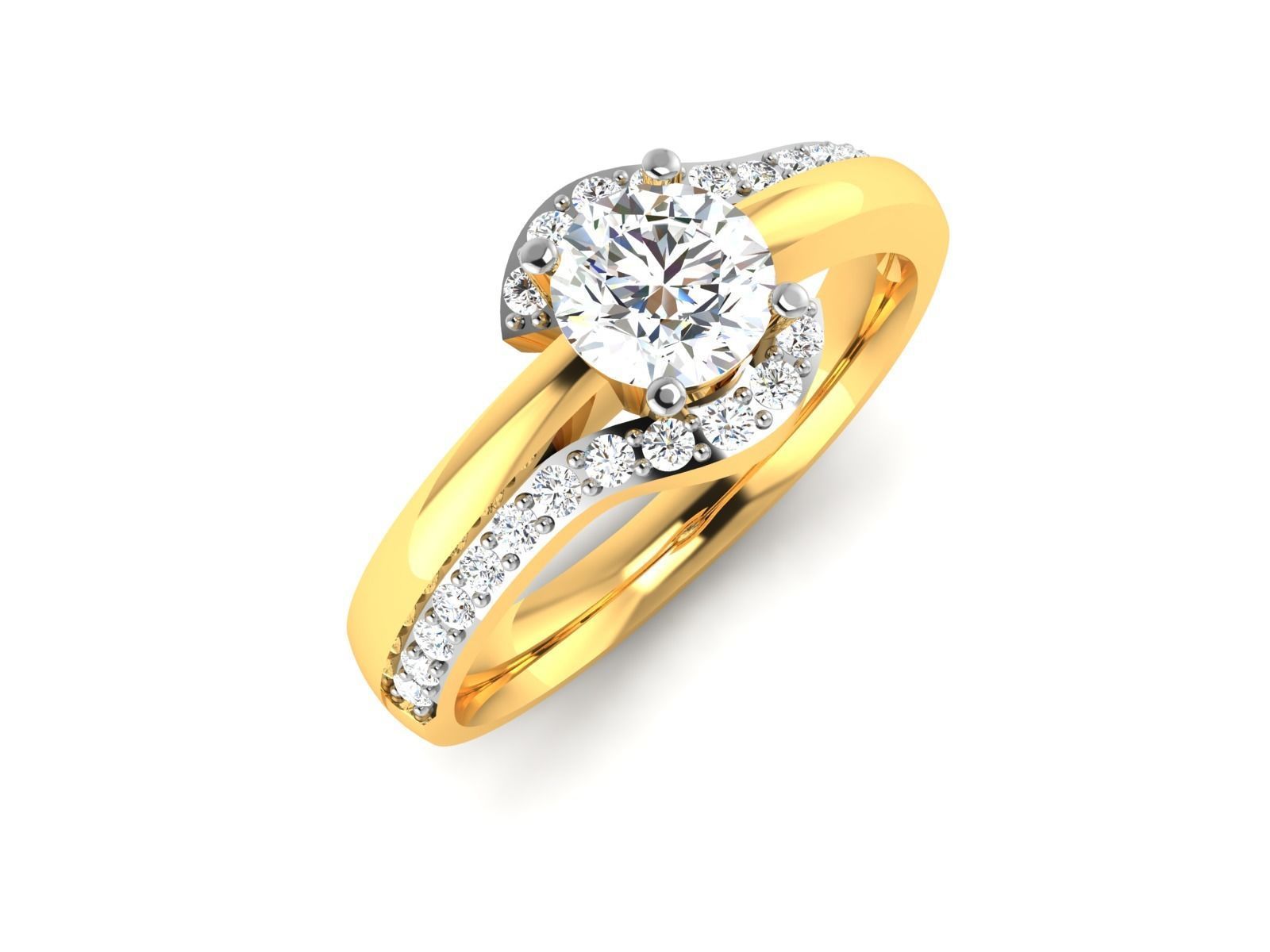 Women solitaire ring 3dm stl render detail 3D print model 3D print model_1