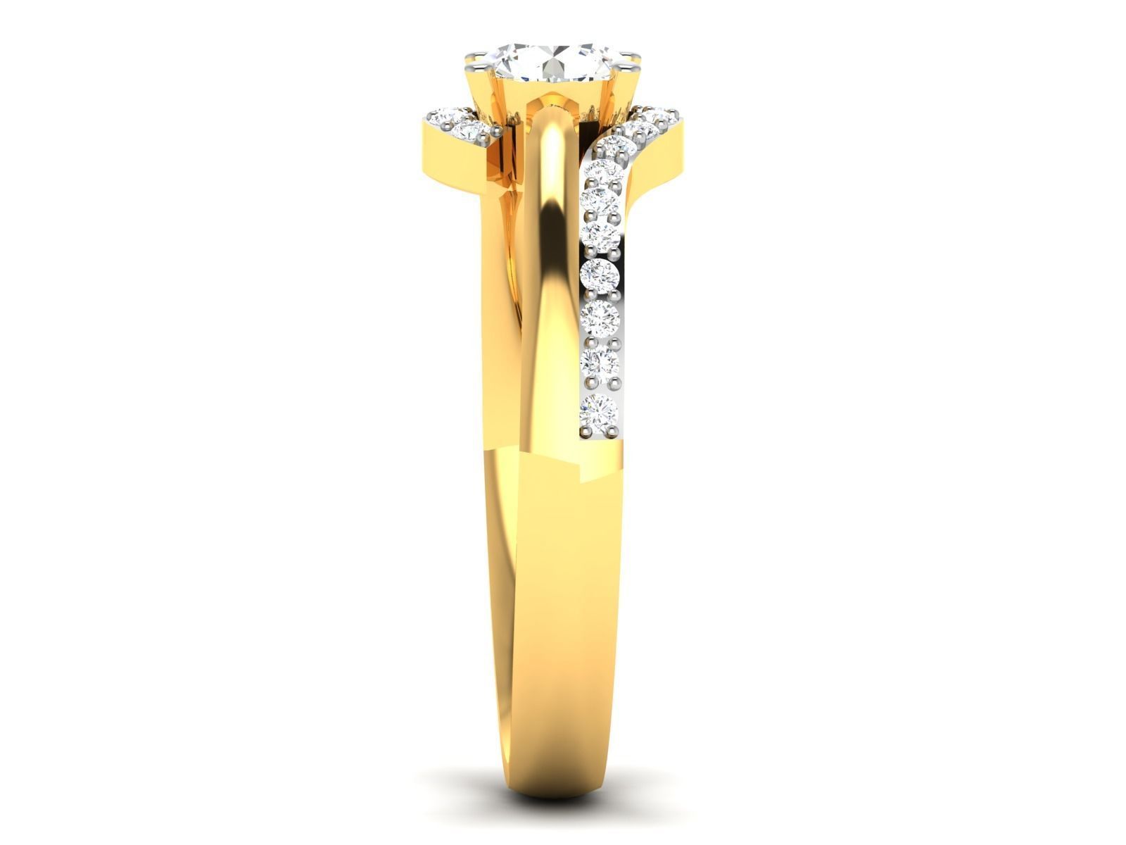 Women solitaire ring 3dm stl render detail 3D print model 3D print model_5