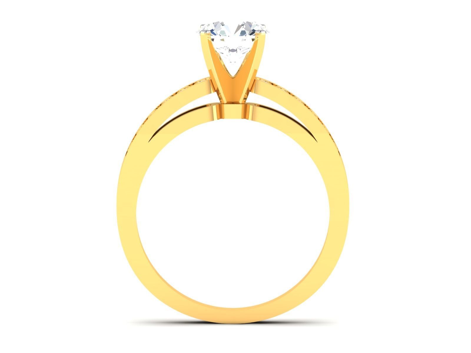 Women solitaire ring 3dm stl render detail 3D print model 3D print model_6