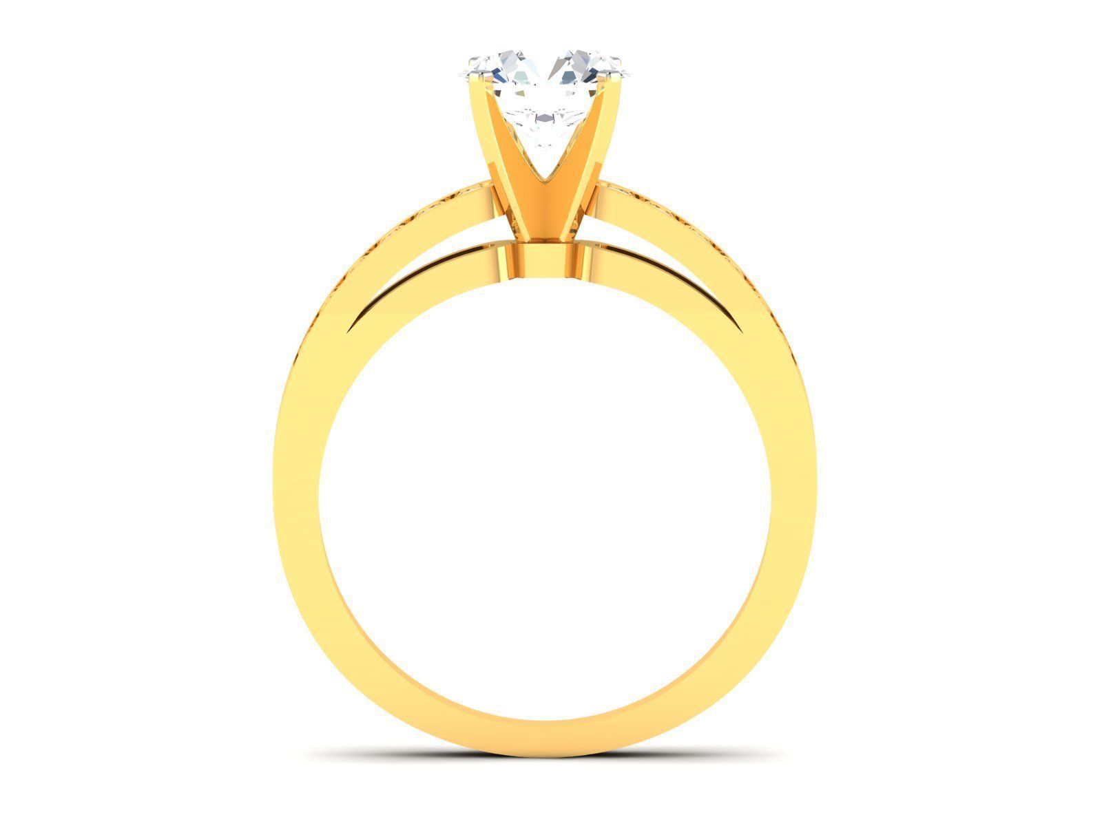 Women solitaire ring 3dm stl render detail 3D print model 3D print model_1
