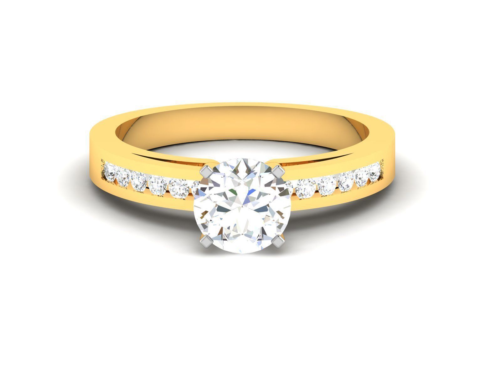 Women solitaire ring 3dm stl render detail 3D print model 3D print model_2