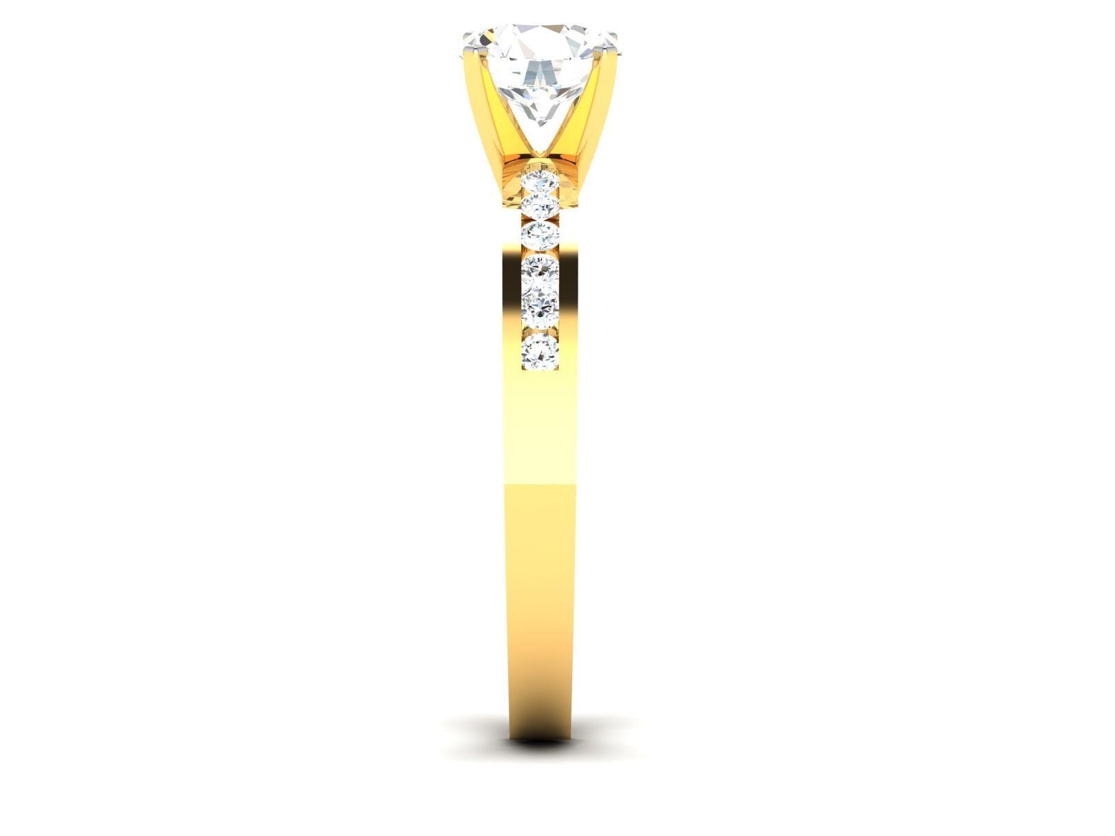 Women solitaire ring 3dm stl render detail 3D print model 3D print model_4