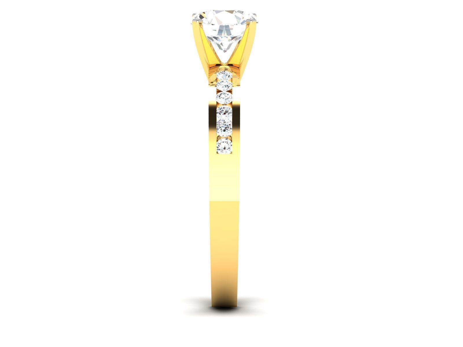 Women solitaire ring 3dm stl render detail 3D print model 3D print model_3