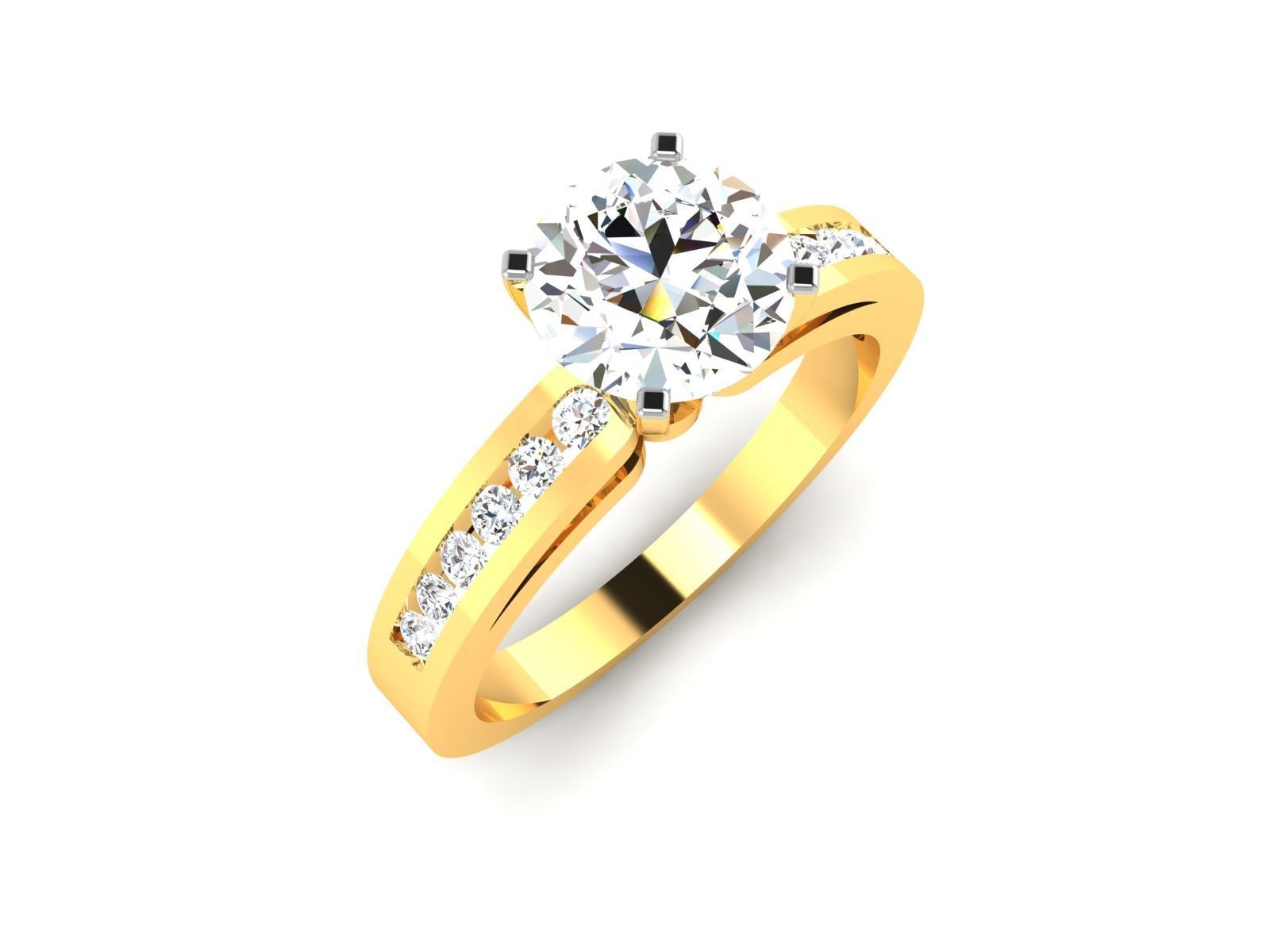 Women solitaire ring 3dm stl render detail 3D print model 3D print model_7
