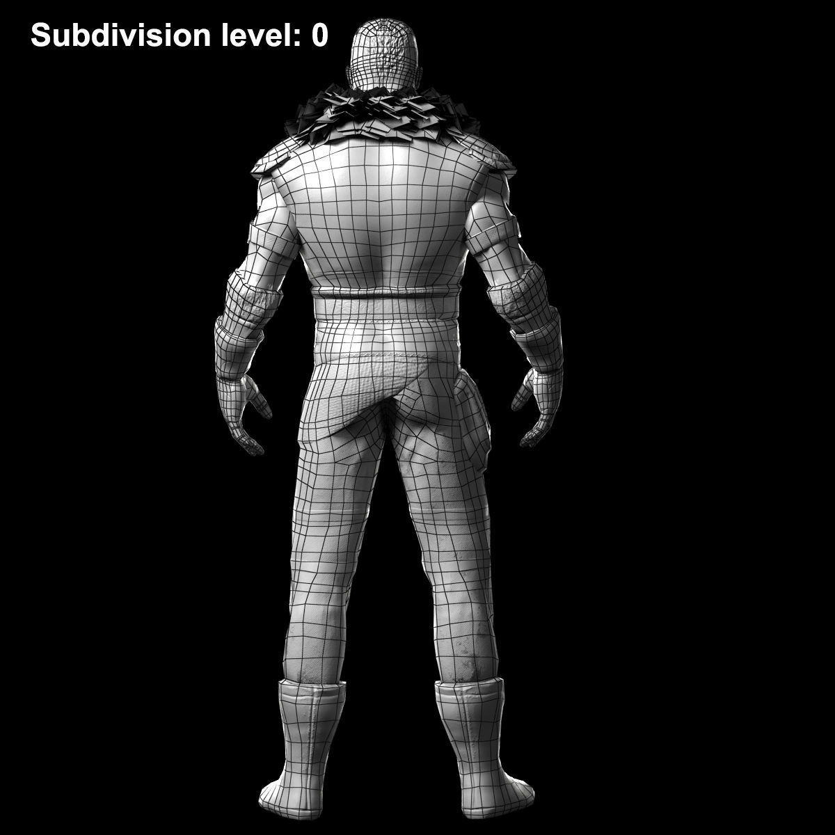 Warrior with 2 rigs bip and ue4 Low-poly 3D model_23