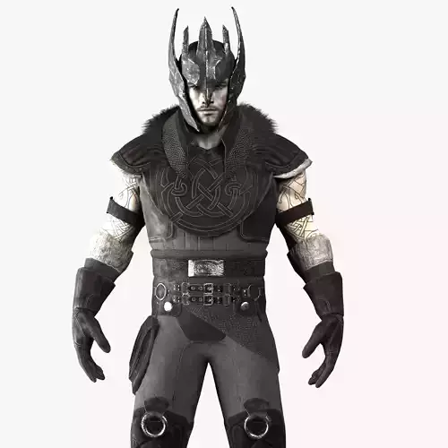 Warrior with 2 rigs bip and ue4 Low-poly 3D model
