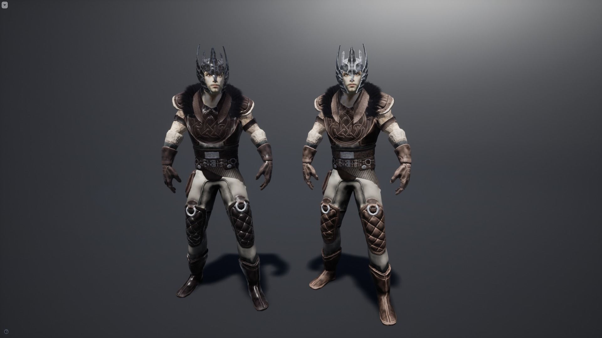 Warrior with 2 rigs bip and ue4 Low-poly 3D model_14