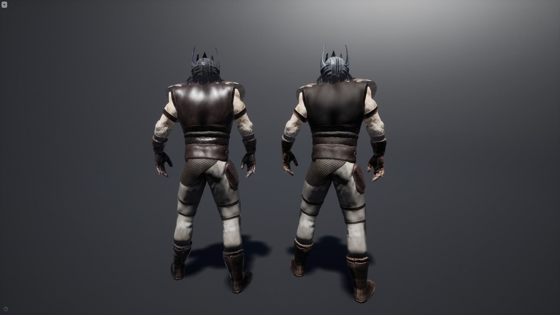Warrior with 2 rigs bip and ue4 Low-poly 3D model_16