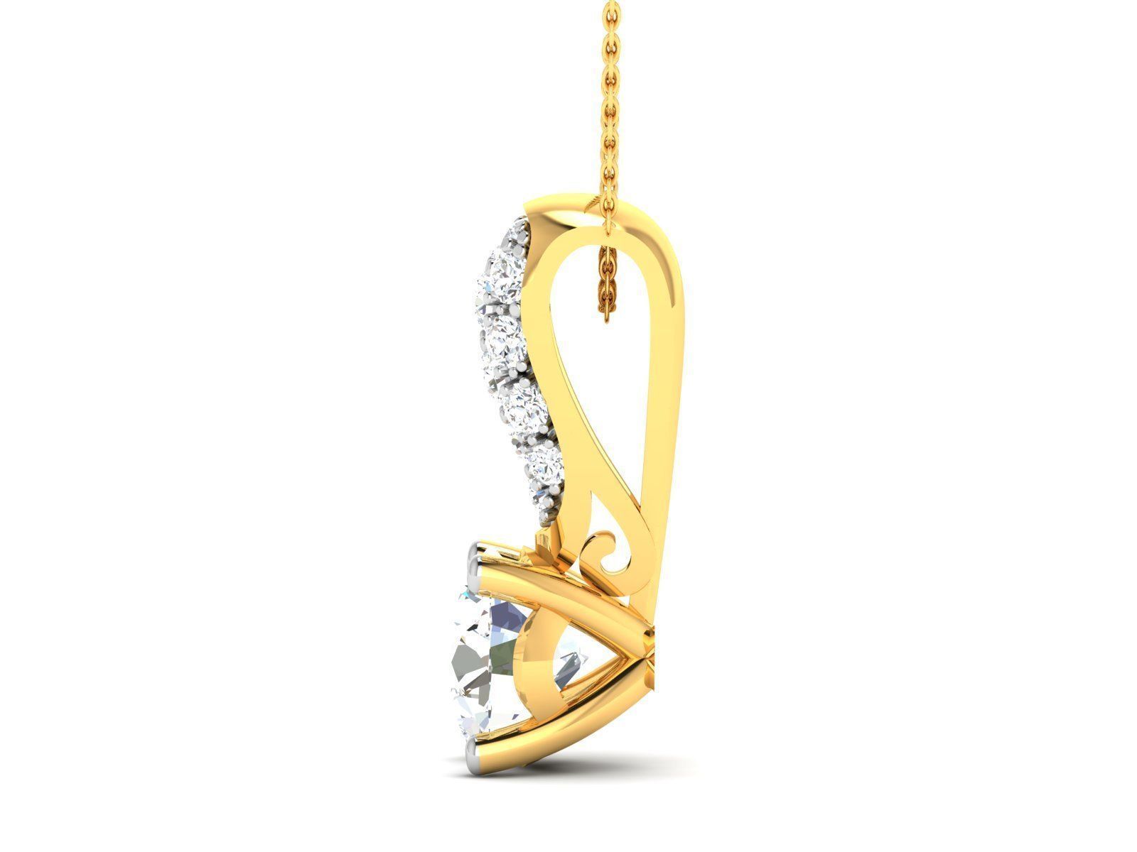 Women solitaire pendant 3dm stl render detail 3D print model 3D print model_4