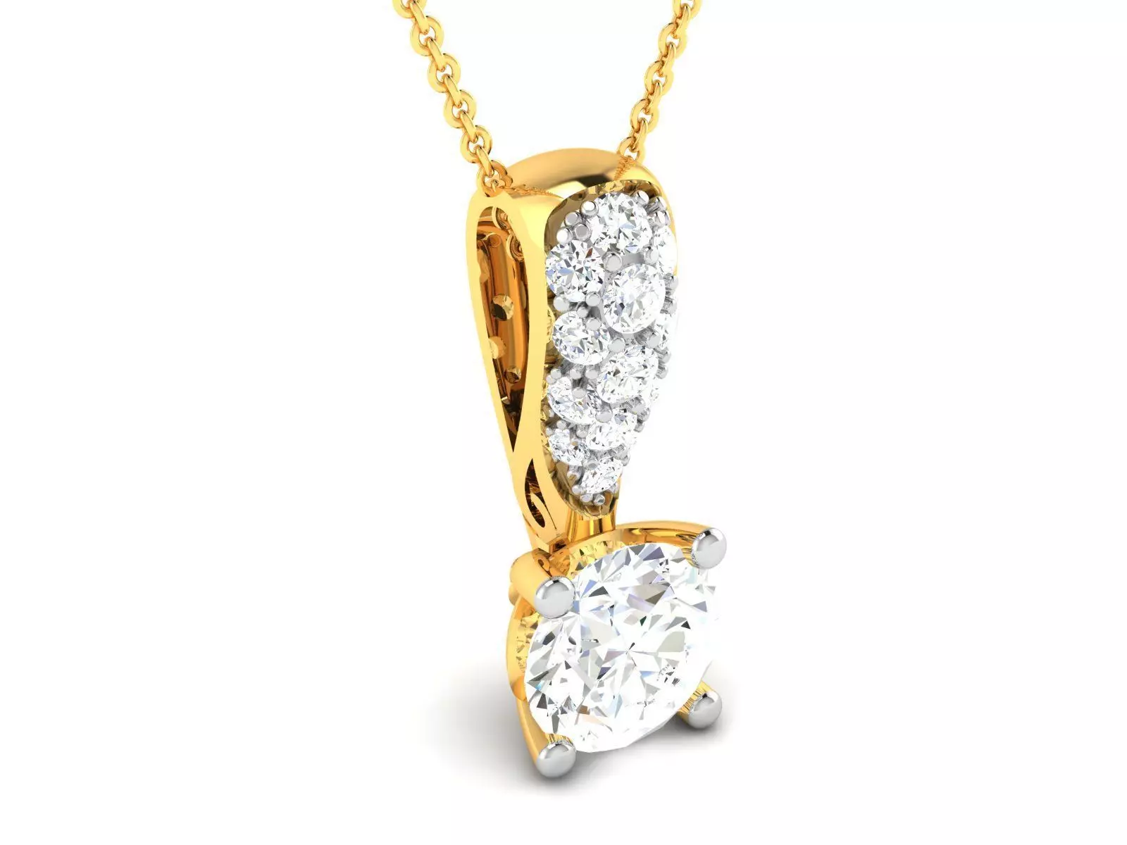 Women solitaire pendant 3dm stl render detail 3D print model 3D print model_0