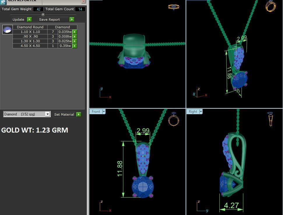 Women solitaire pendant 3dm stl render detail 3D print model 3D print model_6