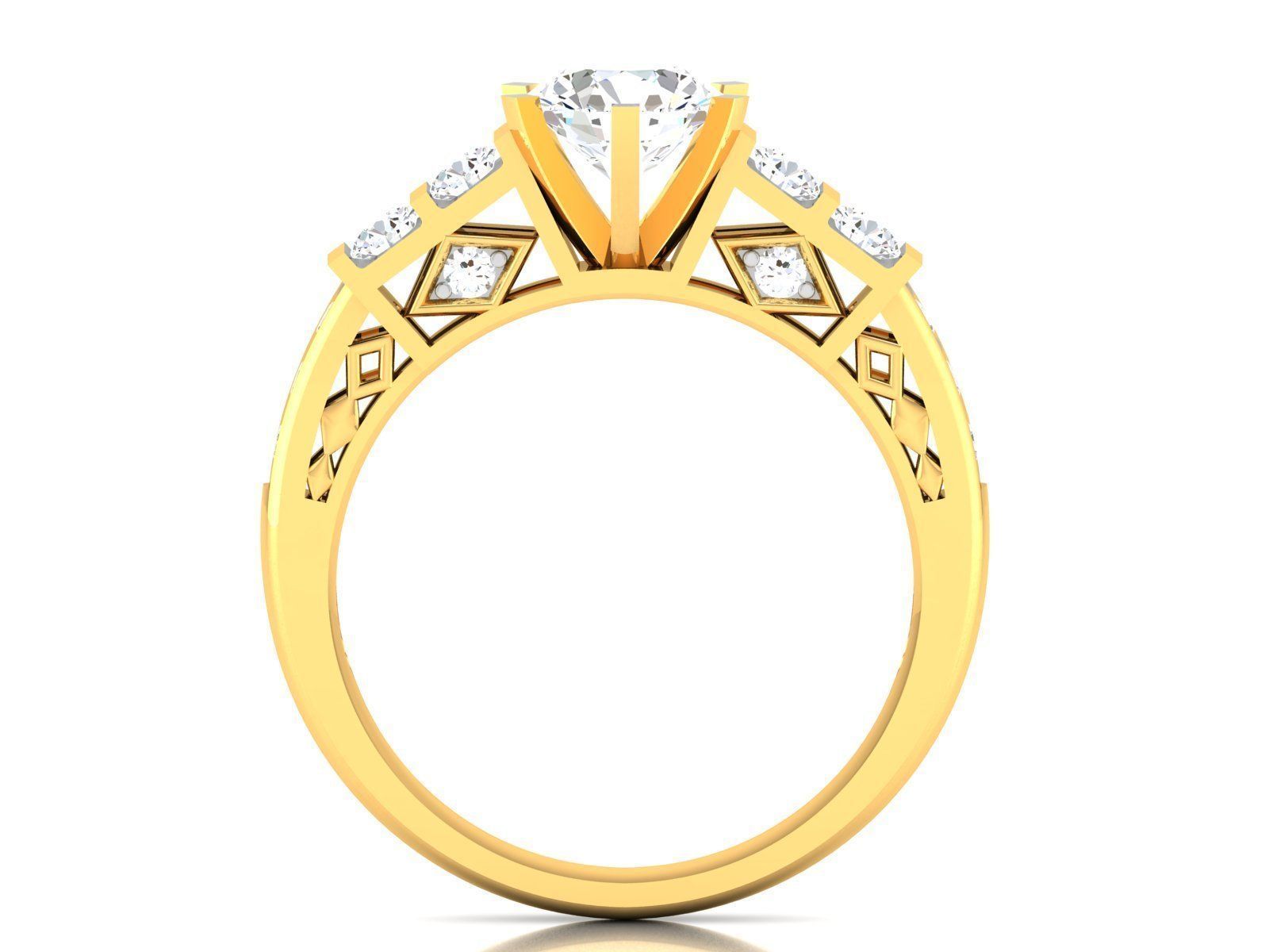 Women solitaire ring 3dm stl render detail 3D print model 3D print model_2