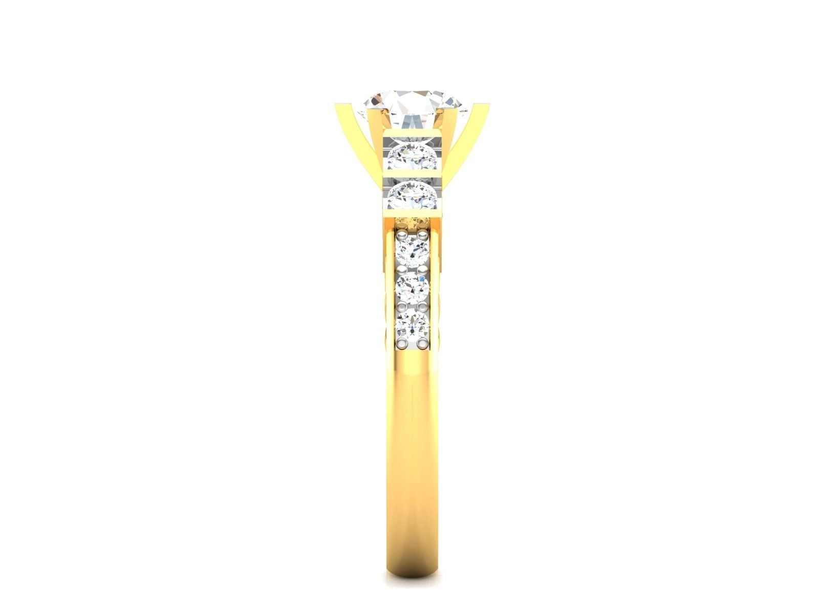 Women solitaire ring 3dm stl render detail 3D print model 3D print model_5