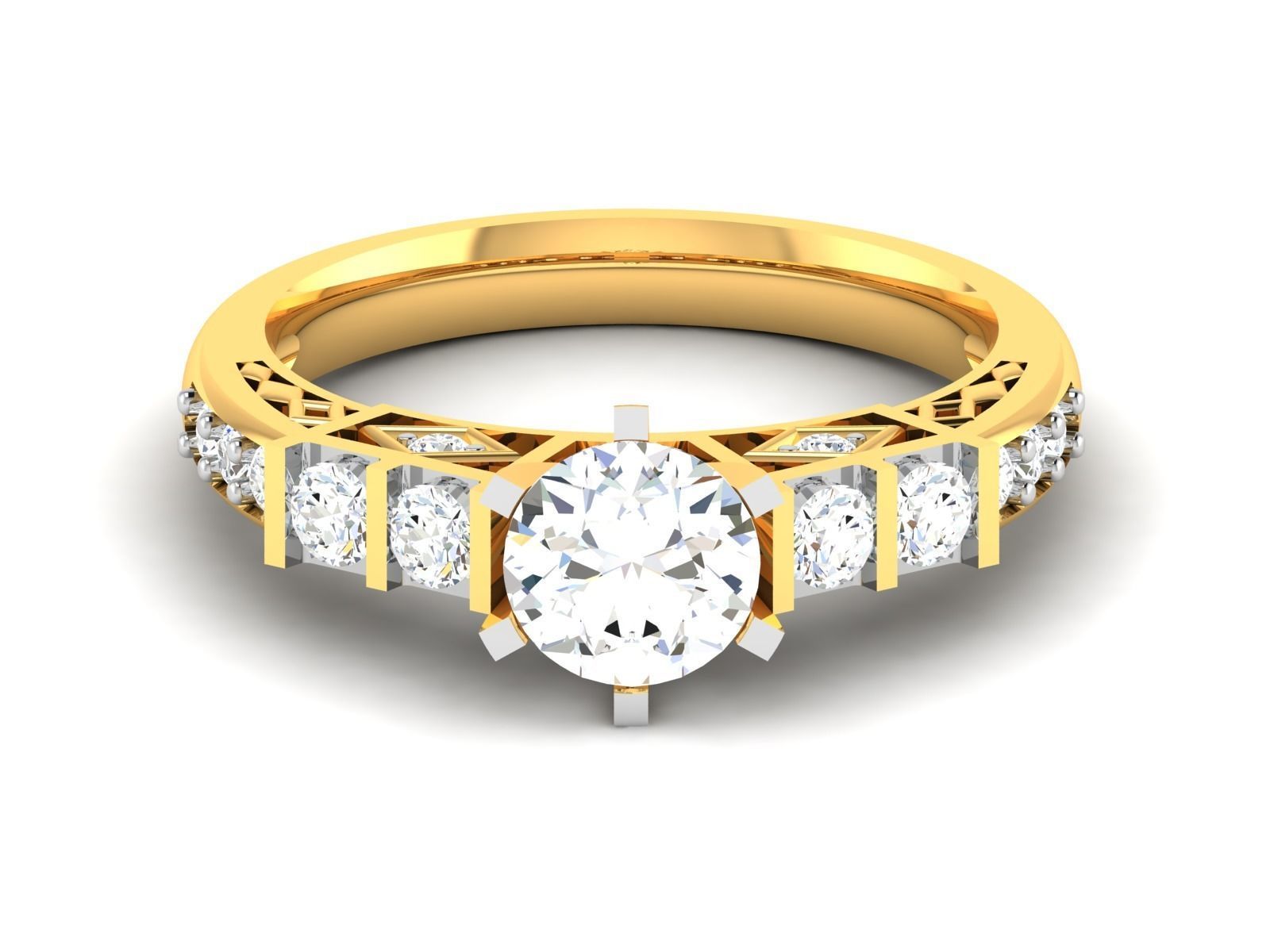 Women solitaire ring 3dm stl render detail 3D print model 3D print model_7