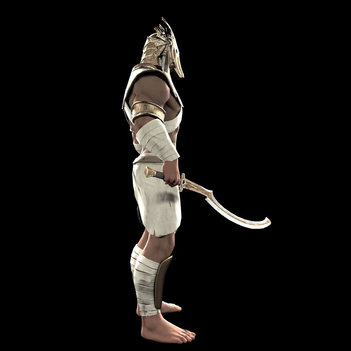Egypt Warrior Low-poly 3D model_2