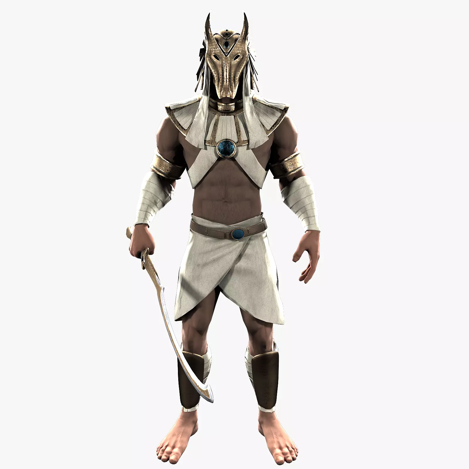 Egypt Warrior Low-poly 3D model_0