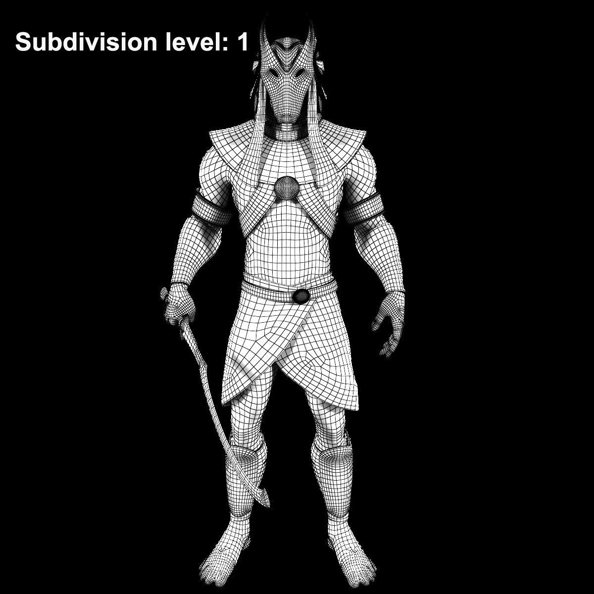 Egypt Warrior Low-poly 3D model_8