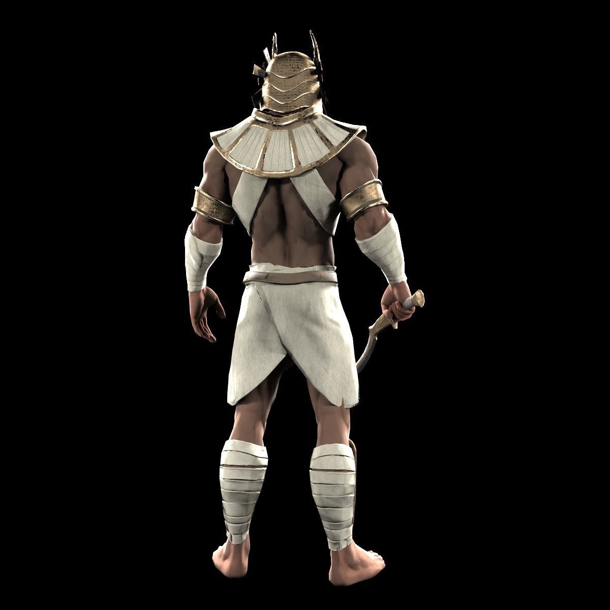Egypt Warrior Low-poly 3D model_3