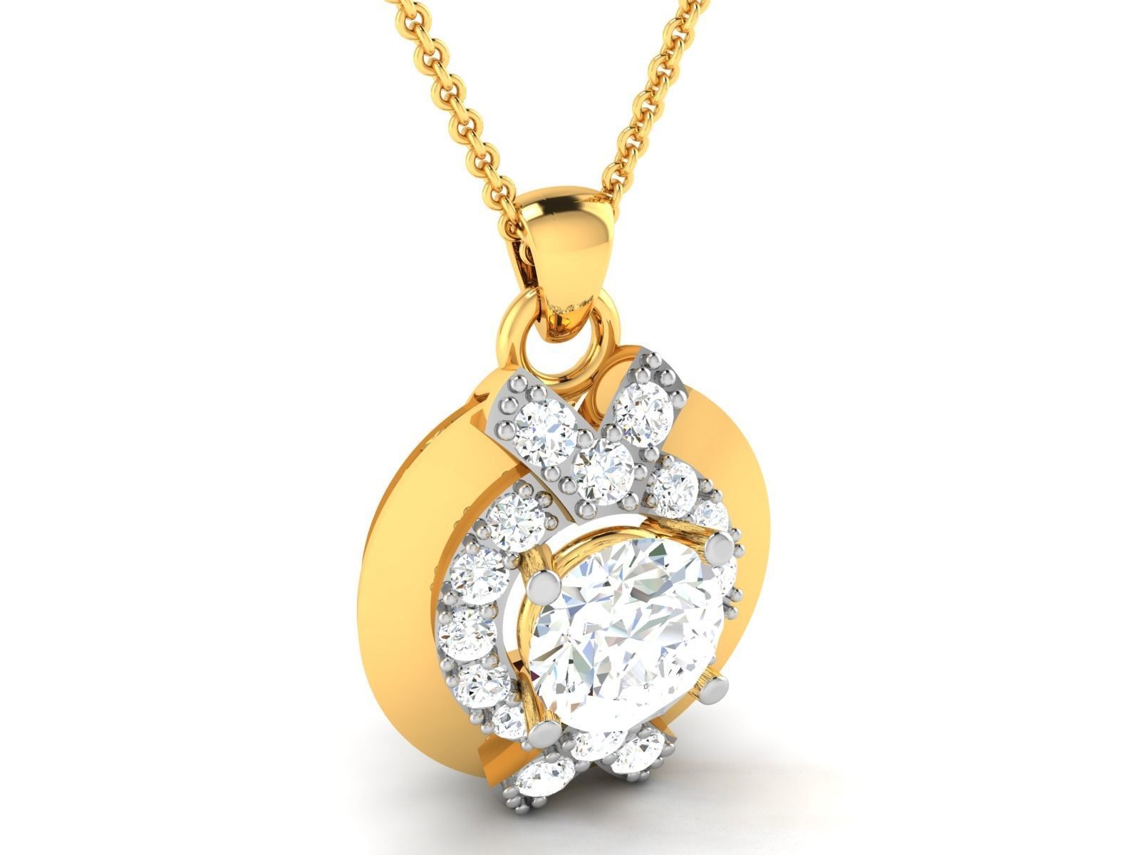 Women solitaire pendant 3dm stl render detail 3D print model 3D print model_2