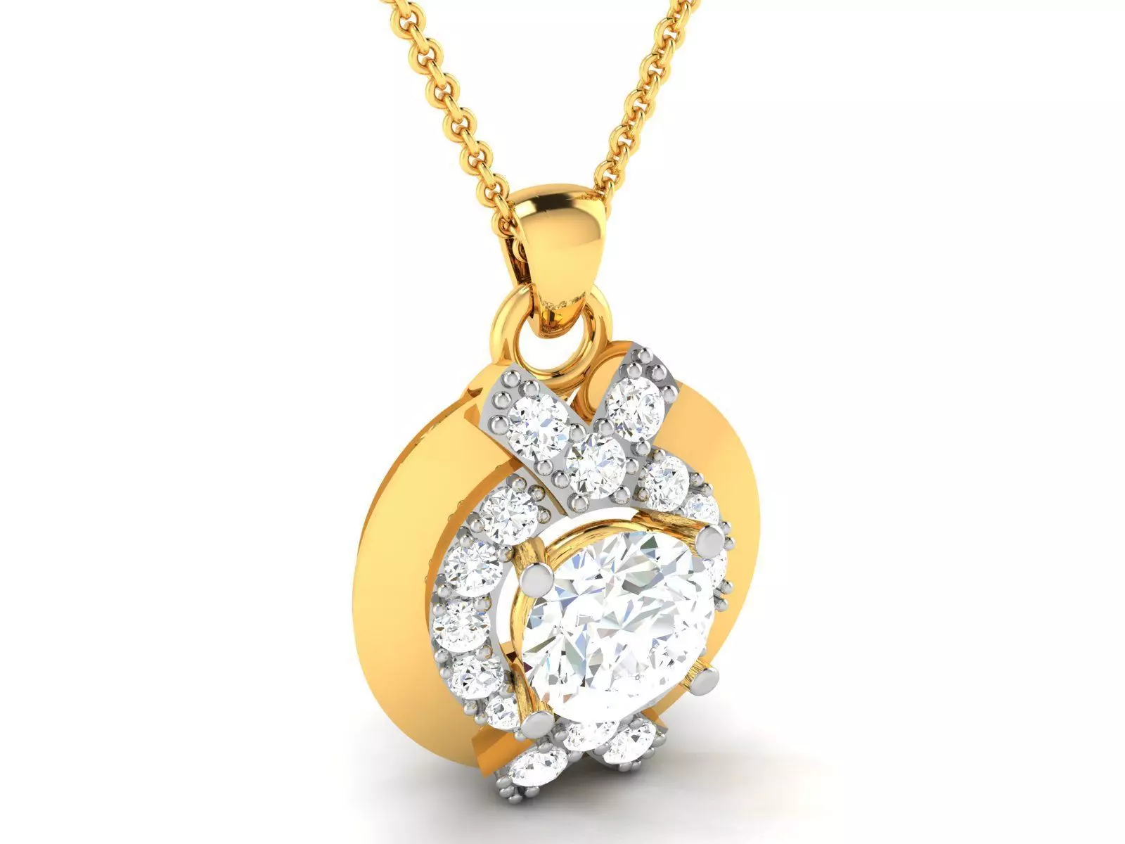 Women solitaire pendant 3dm stl render detail 3D print model 3D print model_0