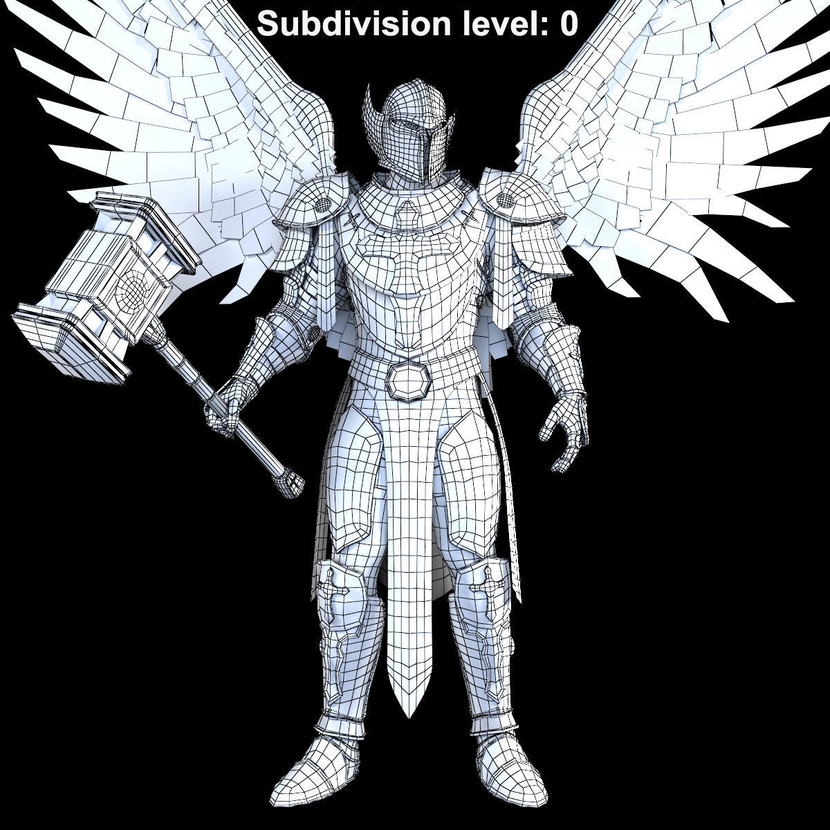 Angel Knight by Fear1ess Low-poly 3D model_9