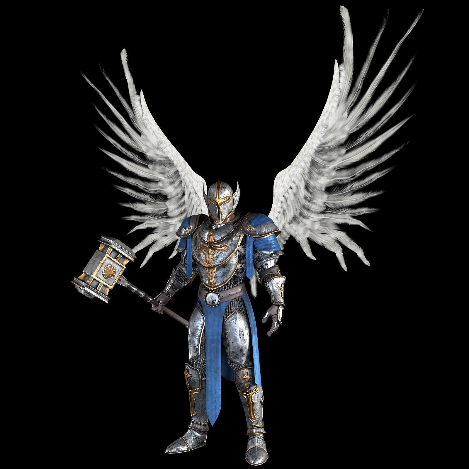 Angel Knight by Fear1ess Low-poly 3D model_7