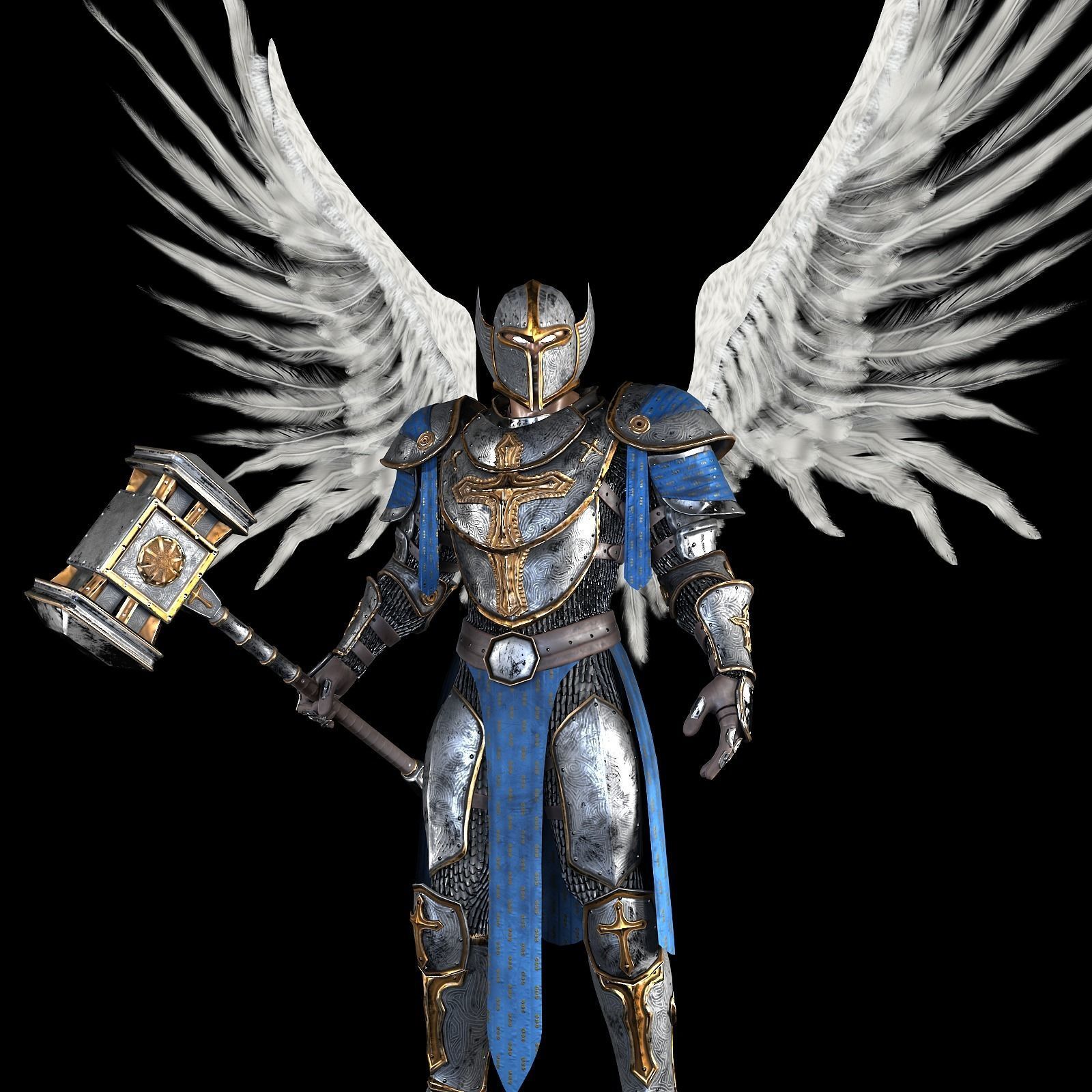 Angel Knight by Fear1ess Low-poly 3D model_1