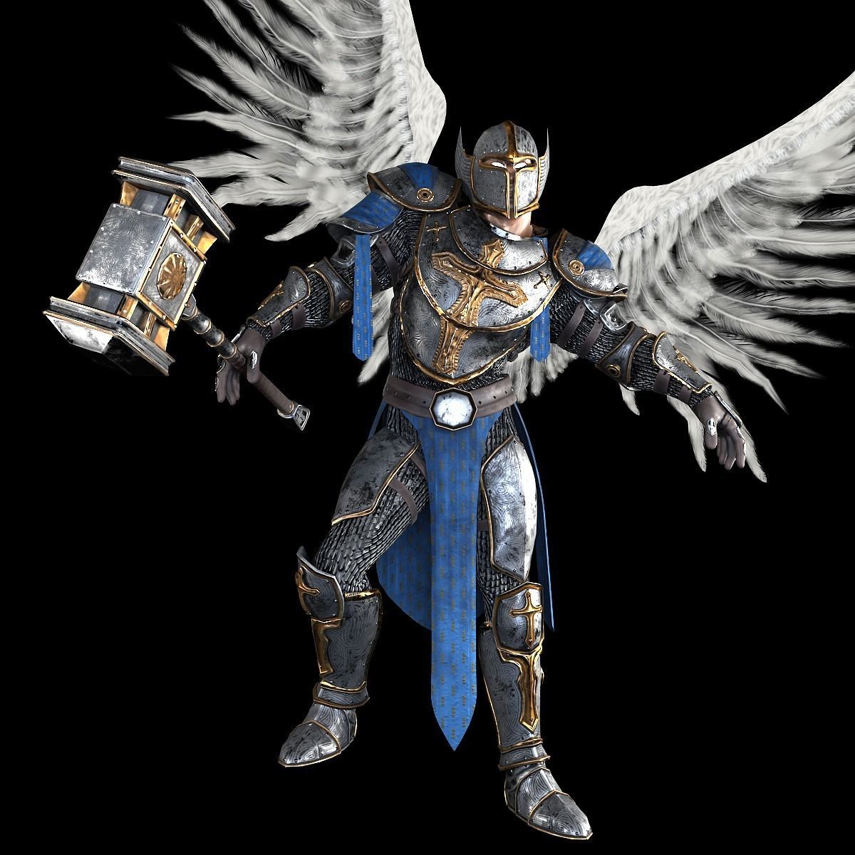 Angel Knight by Fear1ess Low-poly 3D model_2