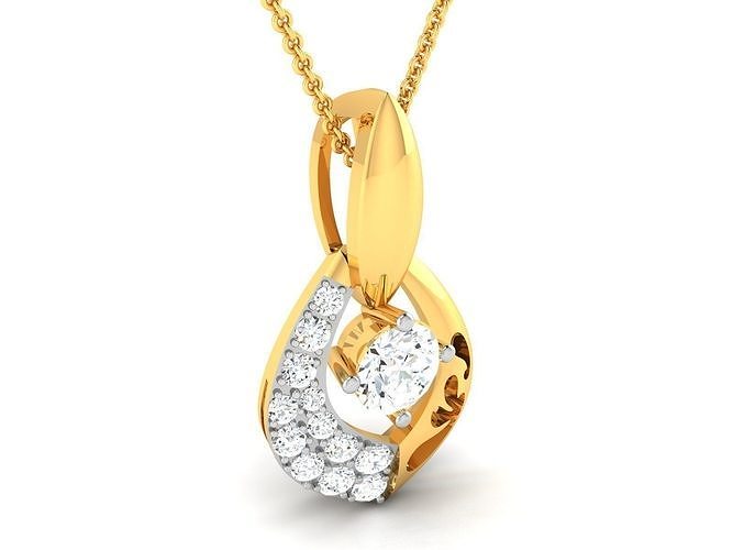 Women solitaire pendant 3dm stl render detail 3D print model 3D print model