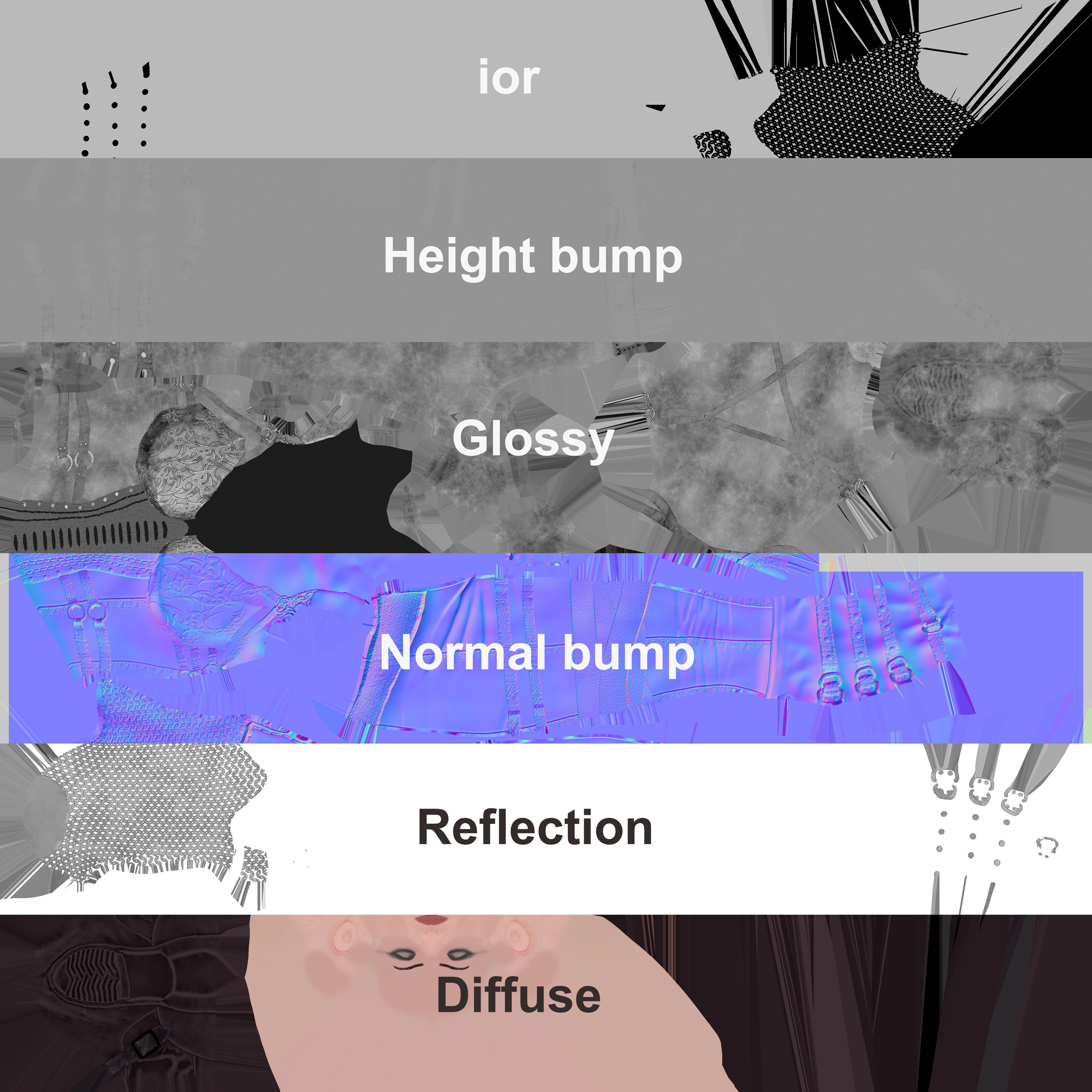 3D Warrior Female model Low-poly 3D model_21