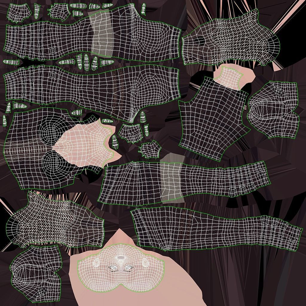 3D Warrior Female model Low-poly 3D model_17