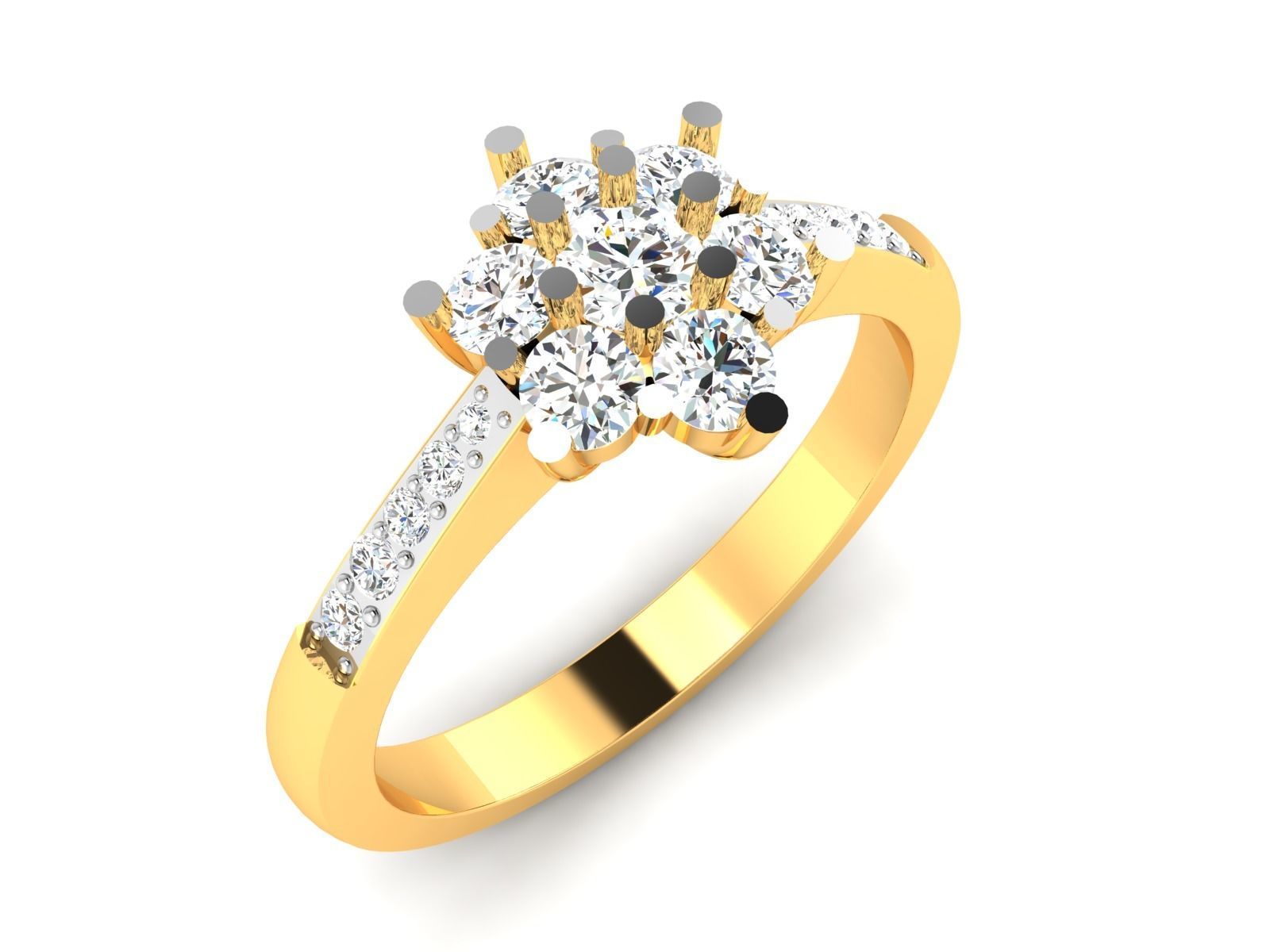 Women solitaire ring 3dm stl render detail 3D print model 3D print model_1
