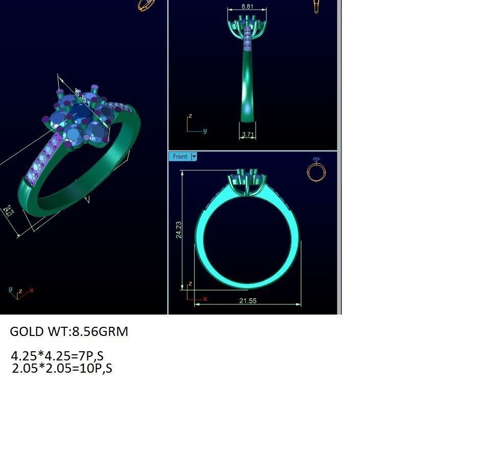 Women solitaire ring 3dm stl render detail 3D print model 3D print model_8