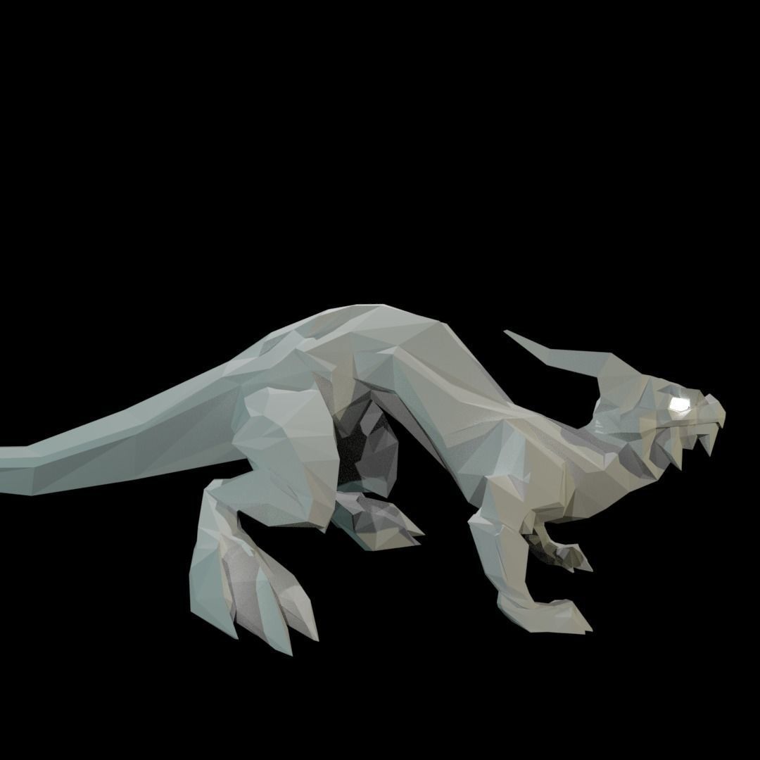 Lizard Dragon SMALL Low-poly 3D model_4