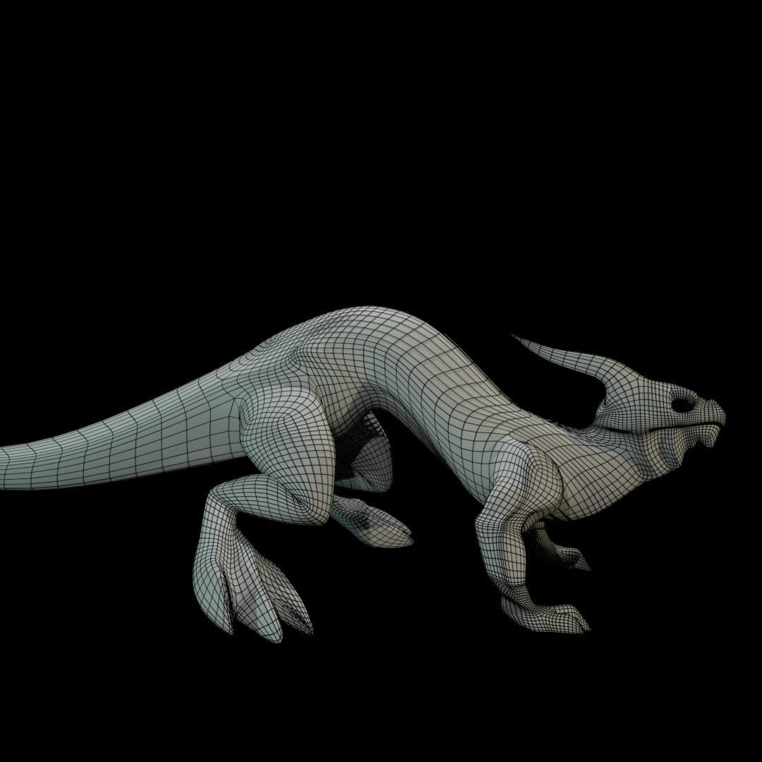 Lizard Dragon SMALL Low-poly 3D model_3