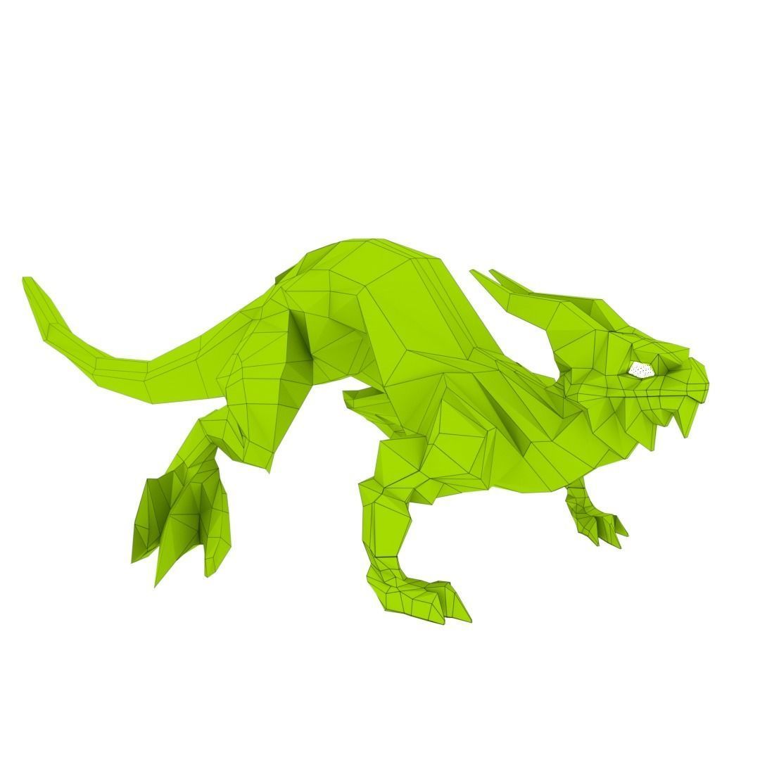 Lizard Dragon SMALL Low-poly 3D model_10