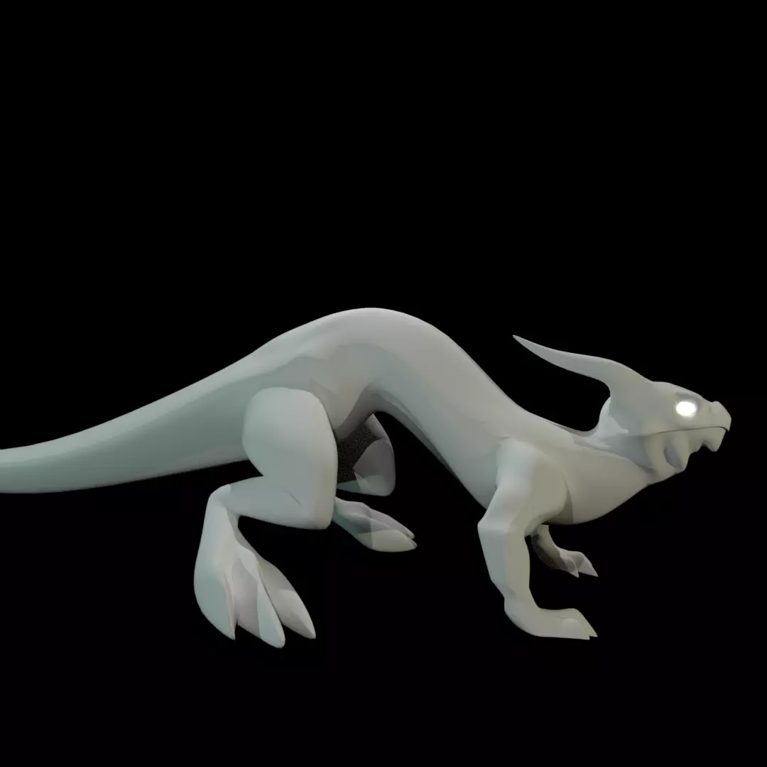 Lizard Dragon SMALL Low-poly 3D model_0