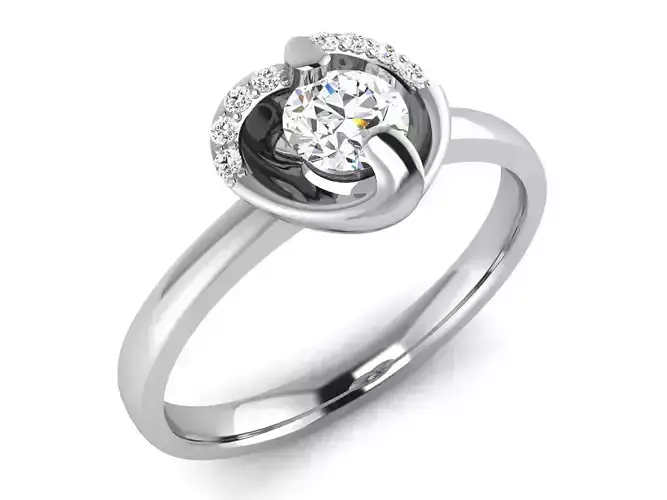 Women solitaire ring 3dm stl render detail 3D print model