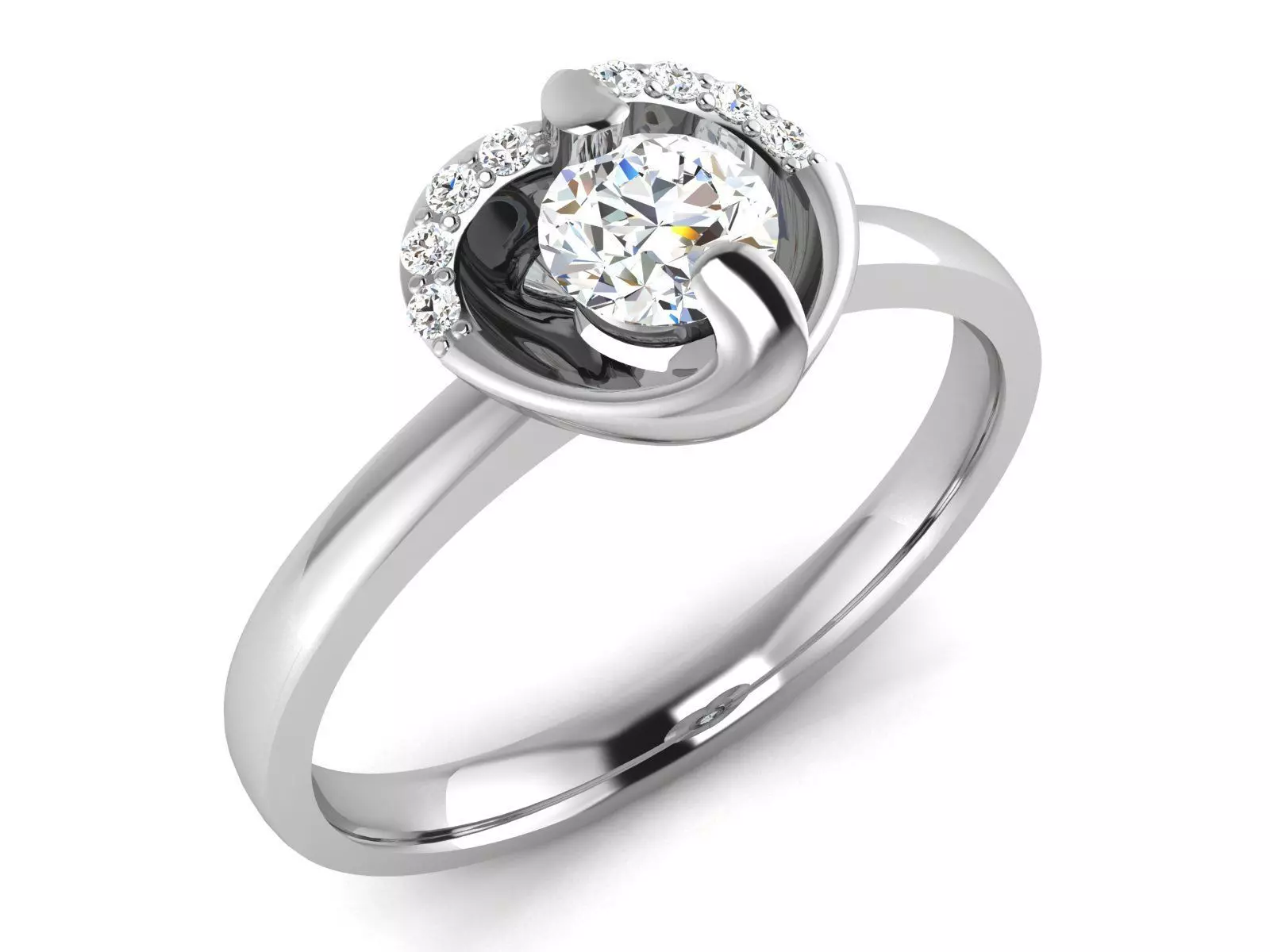 Women solitaire ring 3dm stl render detail 3D print model 3D print model_0