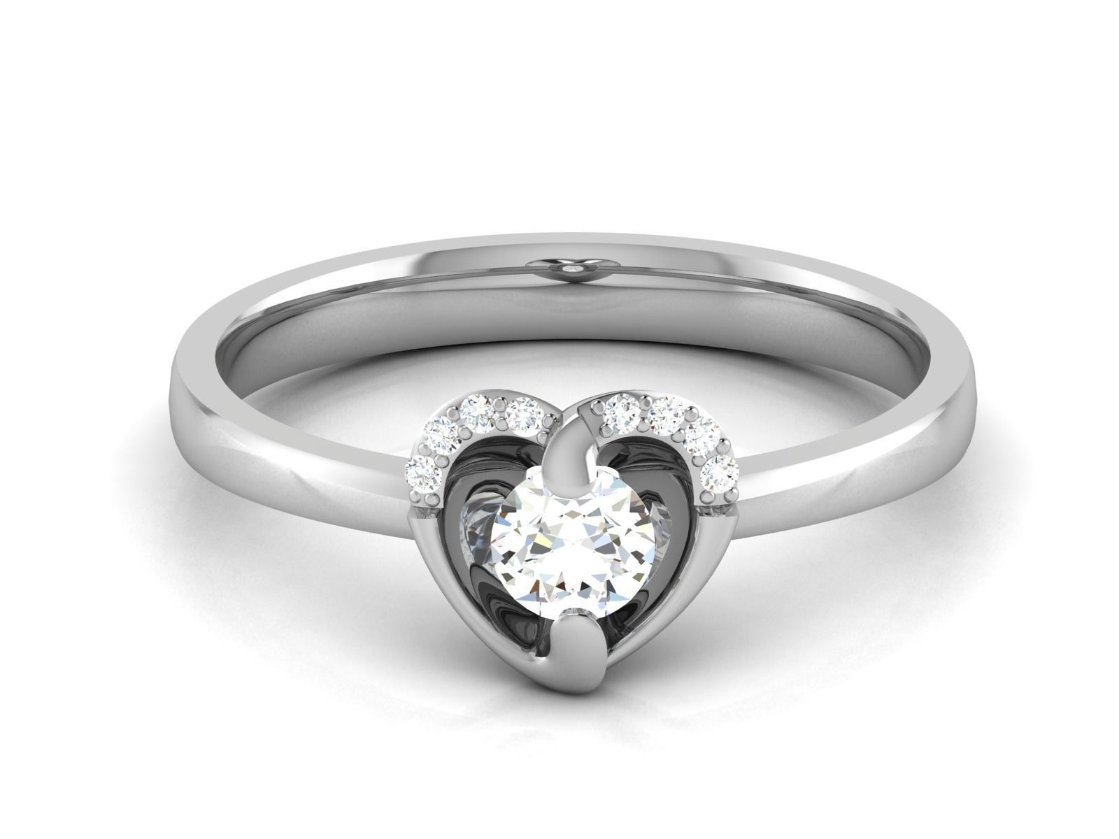 Women solitaire ring 3dm stl render detail 3D print model 3D print model_7