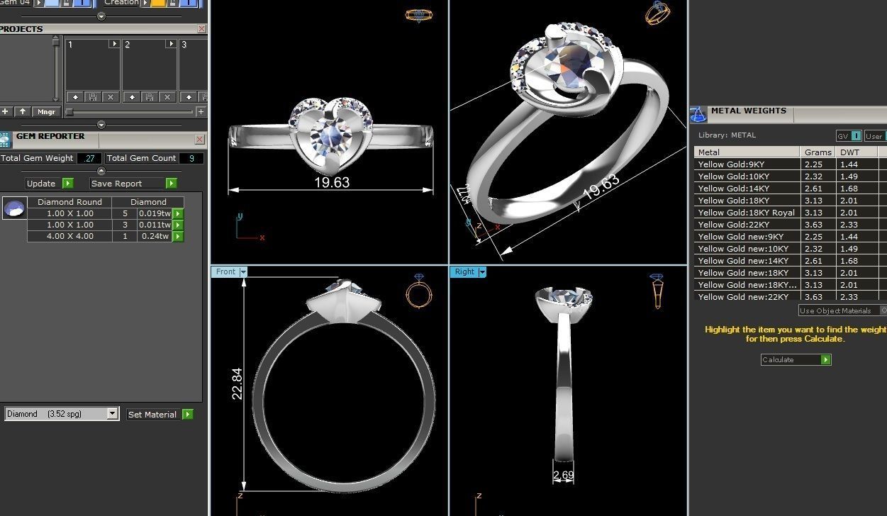 Women solitaire ring 3dm stl render detail 3D print model 3D print model_8