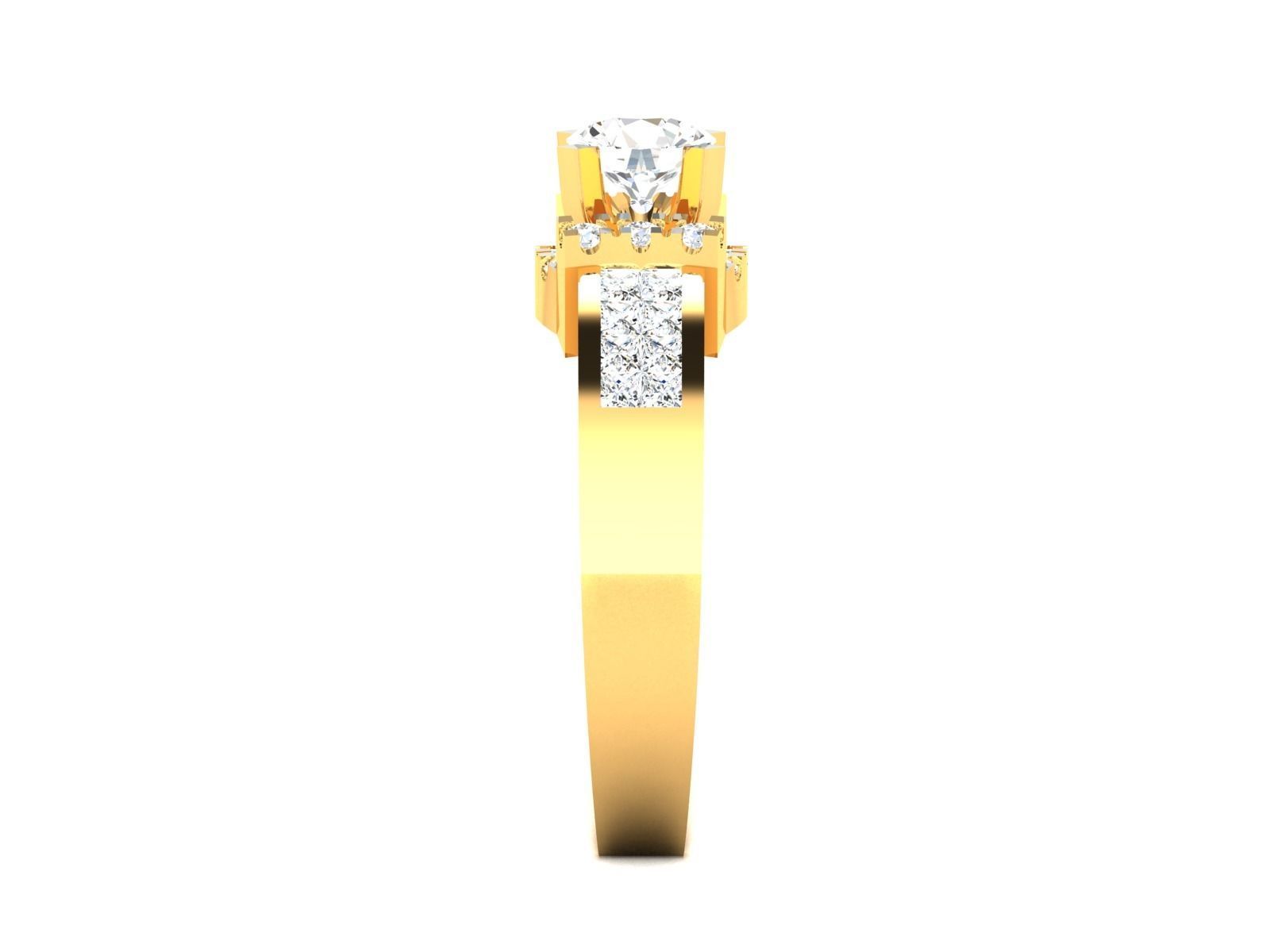 Women solitaire ring 3dm stl render detail 3D print model 3D print model_3