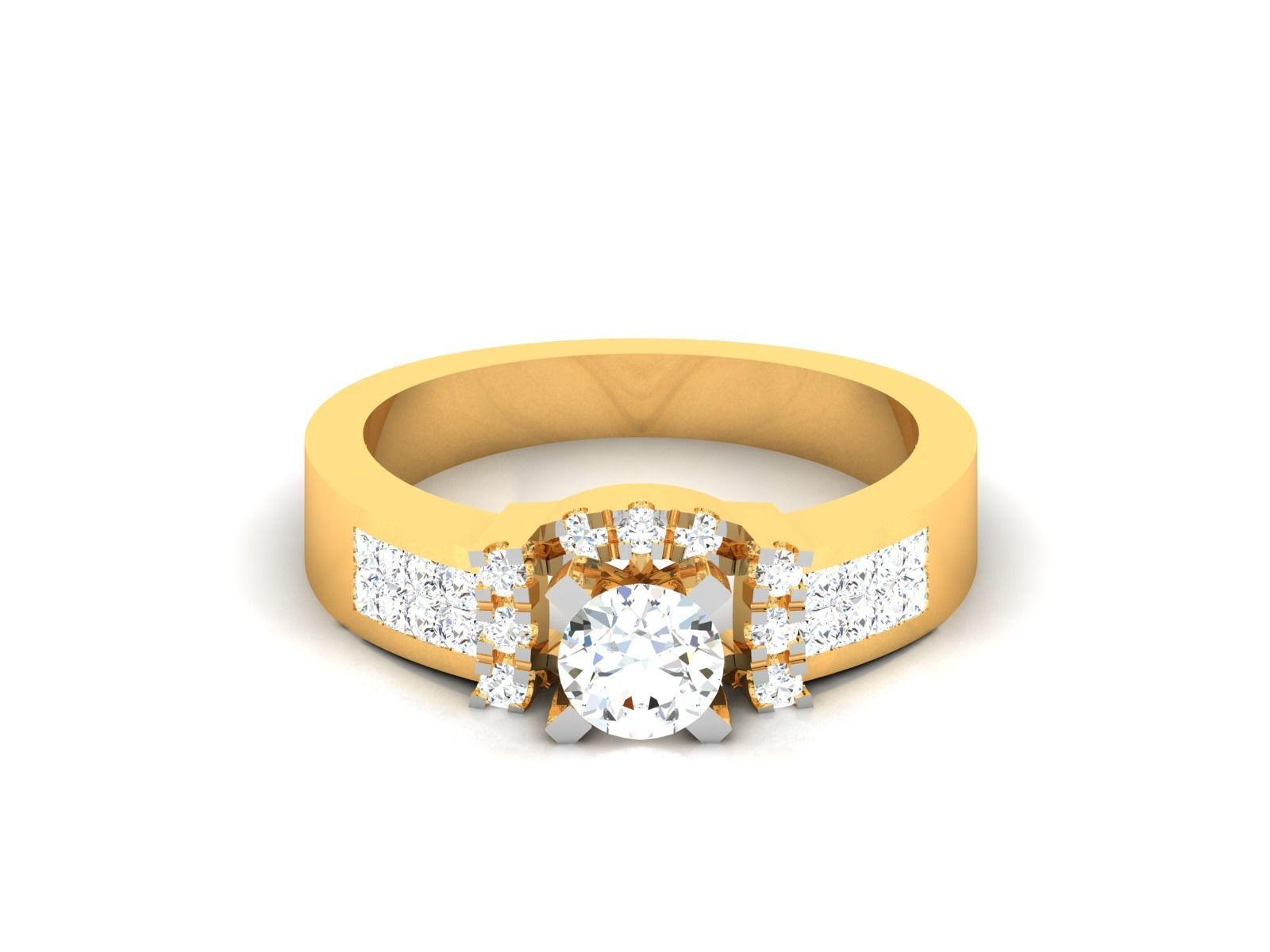 Women solitaire ring 3dm stl render detail 3D print model 3D print model_6