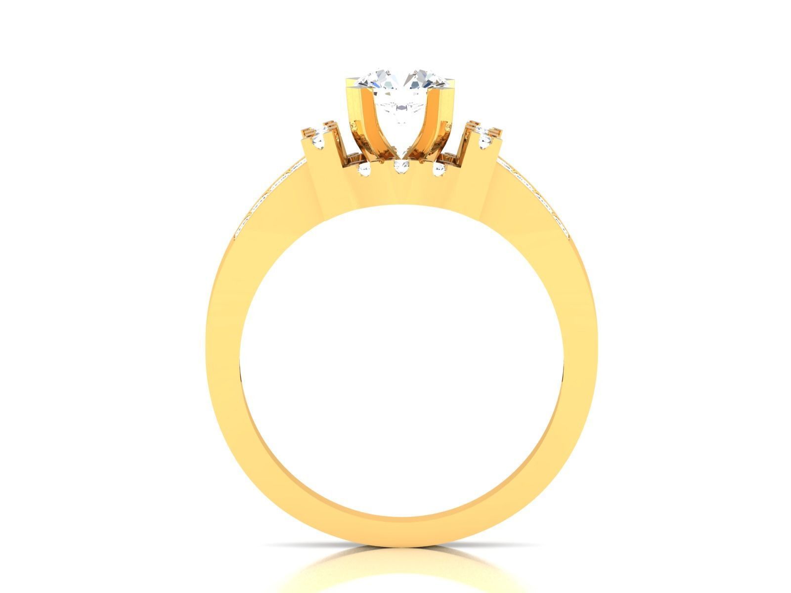 Women solitaire ring 3dm stl render detail 3D print model 3D print model_5