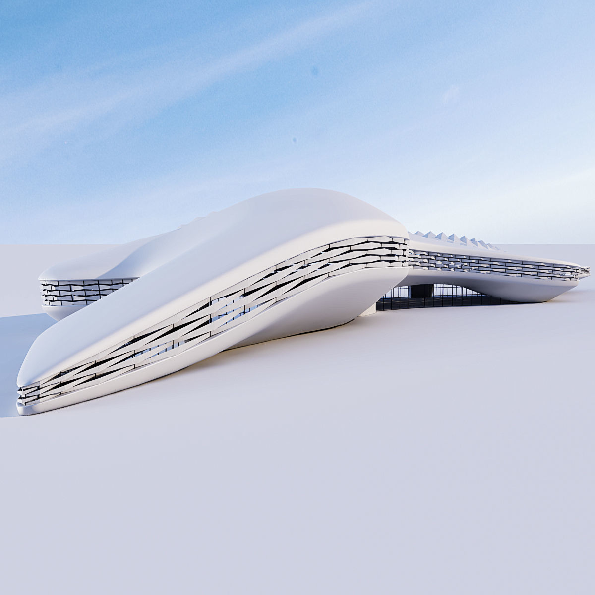 Futuristic building 8 3D model_3