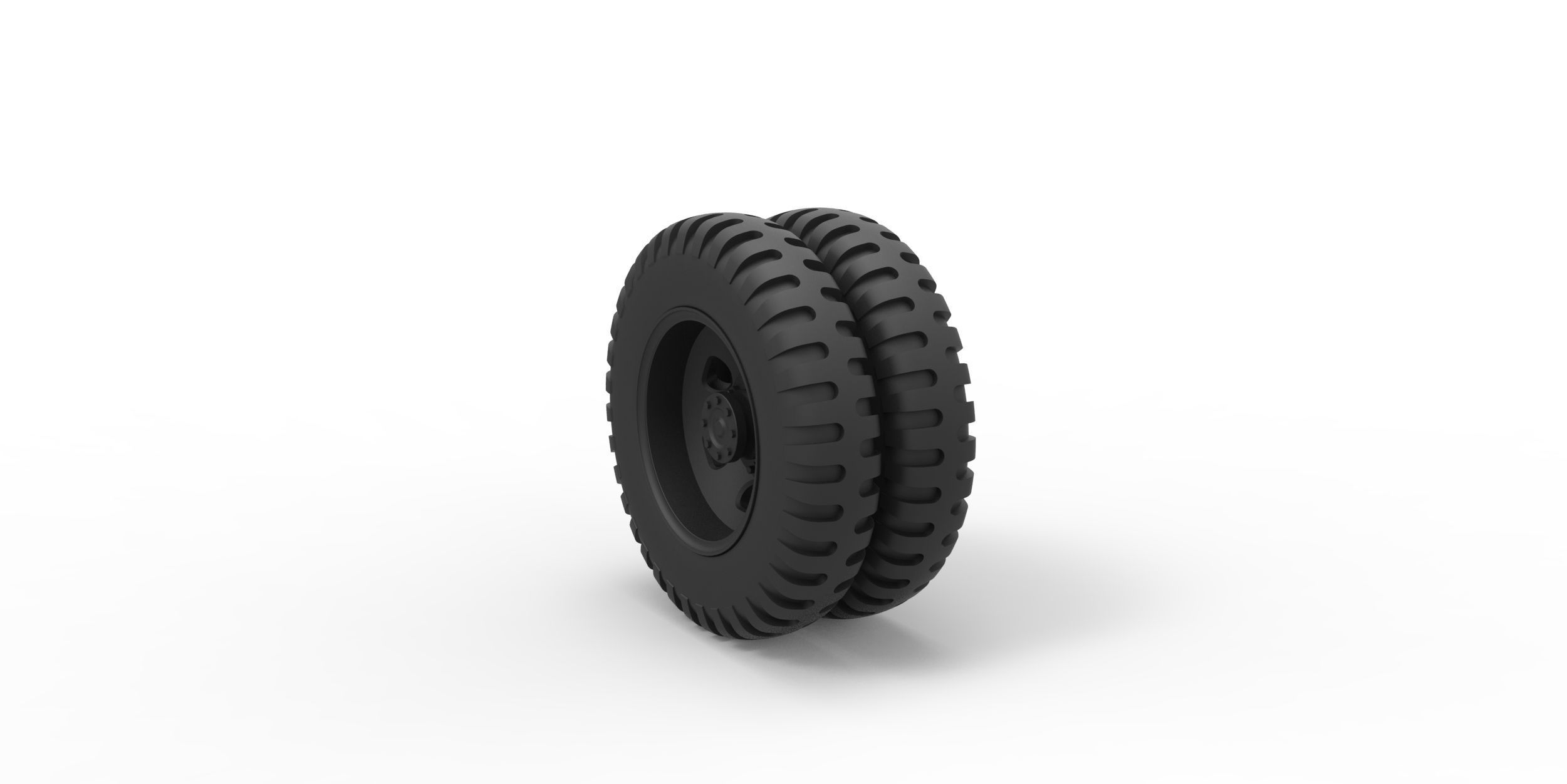 Double wheel from old truck 3D print model_1