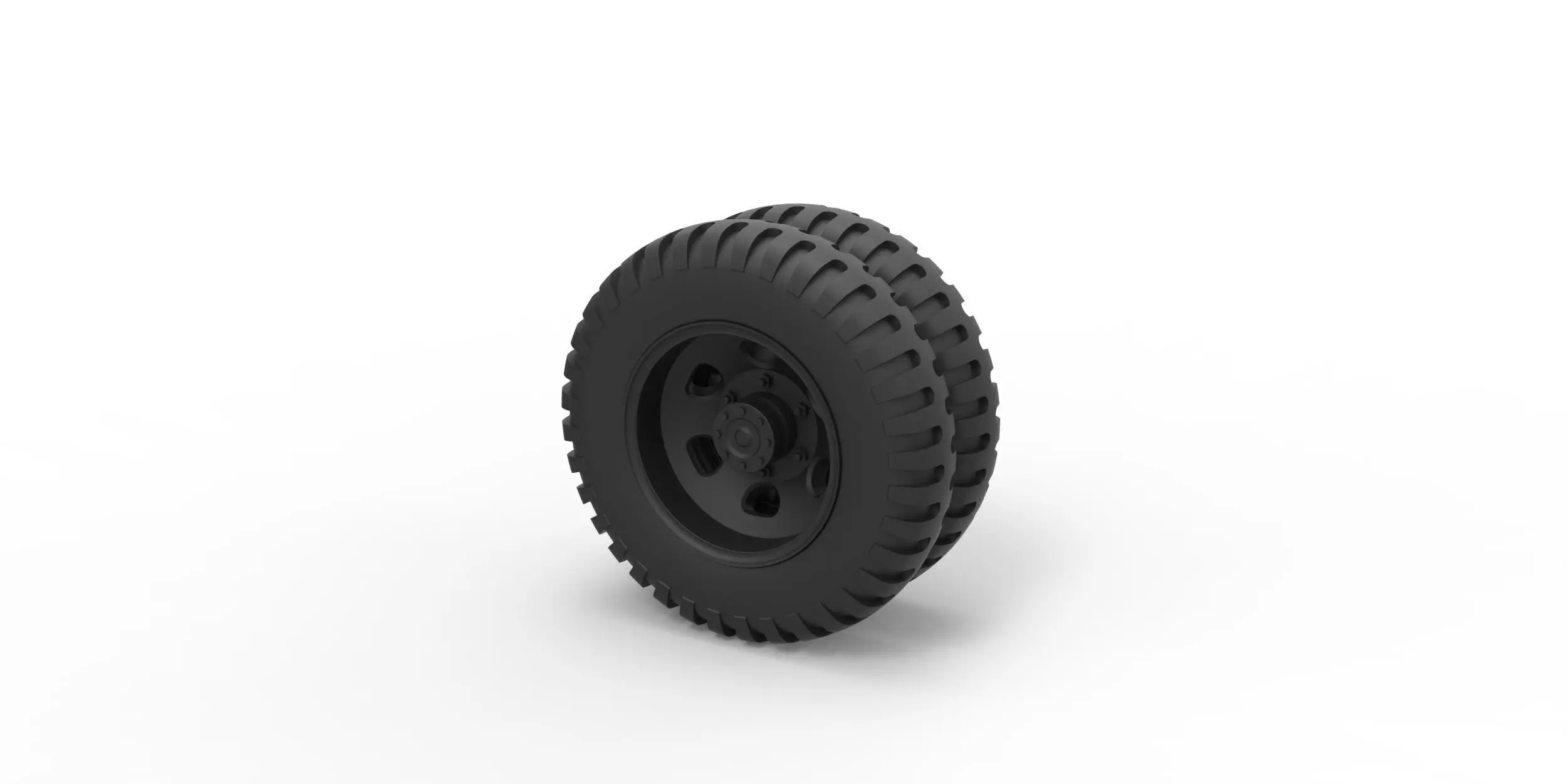 Double wheel from old truck 3D print model_0